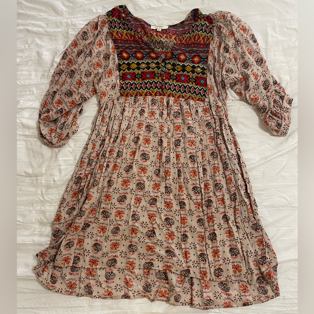 Womens small dress Aztec 3/4 sleeve